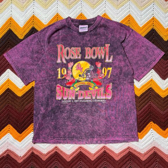 1997 ASU Rose Bowl Red Stonewash Tee - Picture 1 of 7